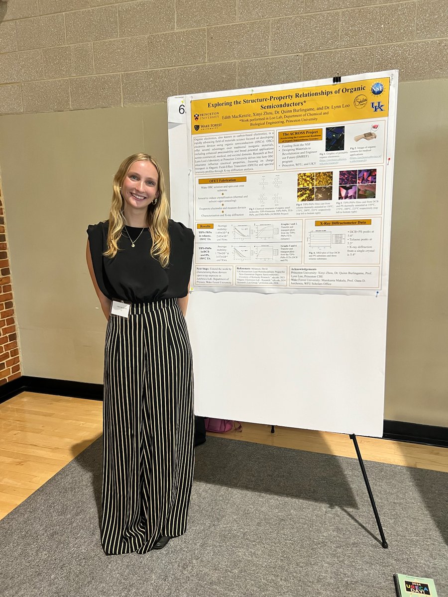 Oana Jurchescu (@oanajurchescu) on Twitter photo This is our amazing undergraduate Edy Mackenzie presenting her summer research at #URECADay! Her poster is based on the work she did at #Princeton with our <a href="/NSF/">U.S. National Science Foundation</a> #DMREF collaborator <a href="/QuinnBurlingame/">Quinn Burlingame</a>
in <a href="/Loo_Group/">Lynn Loo 盧月玲</a> <a href="/AndlingerCenter/">Andlinger Center</a>. #undergraduateresearch #WomeninSTEM This is our amazing undergraduate Edy Mackenzie presenting her summer research at #URECADay! Her poster is based on the work she did at #Princeton with our <a href="/NSF/">U.S. National Science Foundation</a> #DMREF collaborator <a href="/QuinnBurlingame/">Quinn Burlingame</a>
in <a href="/Loo_Group/">Lynn Loo 盧月玲</a> <a href="/AndlingerCenter/">Andlinger Center</a>. #undergraduateresearch #WomeninSTEM