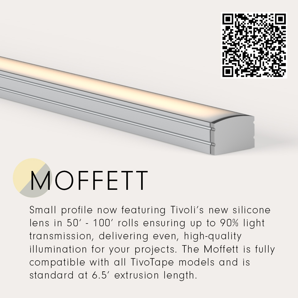 Tivoli Lighting’s Urban Extrusion Aluminum Series is designed for mud-in, recessed, and surface mount applications. Perfectly paired with TivoTape LED tape light, these sleek aluminum profiles blend seamlessly into any architectural space, offering style and protection.