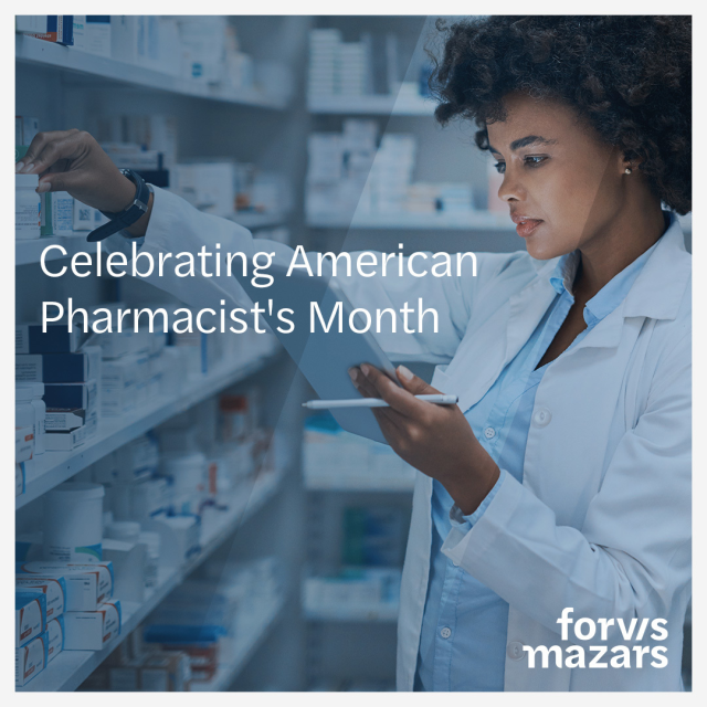 HaleyKAdrian's tweet photo. This month we are celebrating the pharmacists who work to make our communities strong and healthy. Find out how our team at @ForvisMazarsUS supports the industry: https://t.co/Iyx7w3lBZh https://t.co/miMvIFMbiA