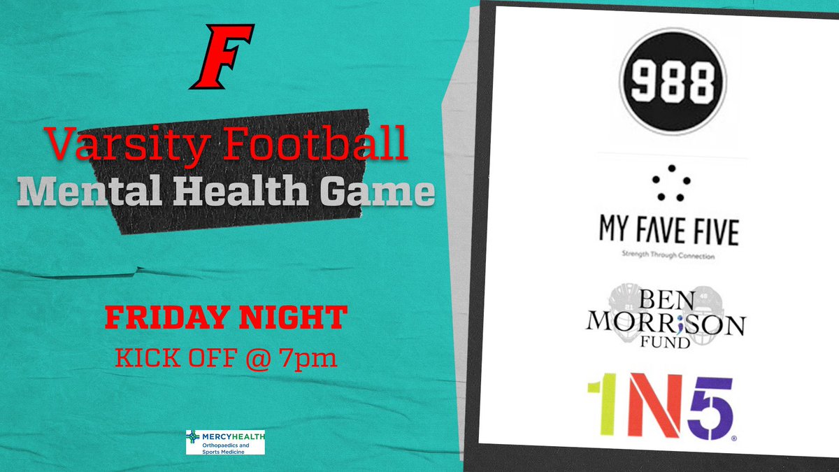 Fairfield Sports Medicine (@fcsdsportsmed) on Twitter photo Tonight is our last #MentalHealthAwareness Game of the Fall! Join us under the #FridayNightLights to watch @fairfieldfb take on Hamilton & help #StopTheStigma & show that #MentalHealthMatters! <a href="/fcsdathletics/">Aaron Blankenship</a> <a href="/FCSDNews/">Fairfield City Schools</a> Tonight is our last #MentalHealthAwareness Game of the Fall! Join us under the #FridayNightLights to watch @fairfieldfb take on Hamilton & help #StopTheStigma & show that #MentalHealthMatters! <a href="/fcsdathletics/">Aaron Blankenship</a> <a href="/FCSDNews/">Fairfield City Schools</a>