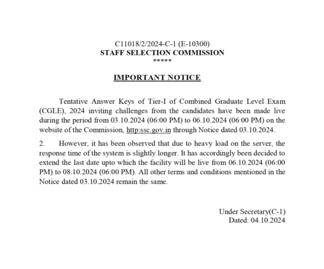 RatanSinghSir's tweet image. ✅ *CGL 2024* : *Answer Key Date Extend Ab aap 8 October tk Answer key Update dekh skte hai @RatanSinghSir

#ssc #ssccgl #ssccglanswerkey #cglanswerkey #SirRatanSingh #RatanSinghSir #RatanSinghRajpurohit #RajpurohitSir #RatanSir #Rgc #RgcJodhpur #RatanGurukul #RatanGurukulClasses