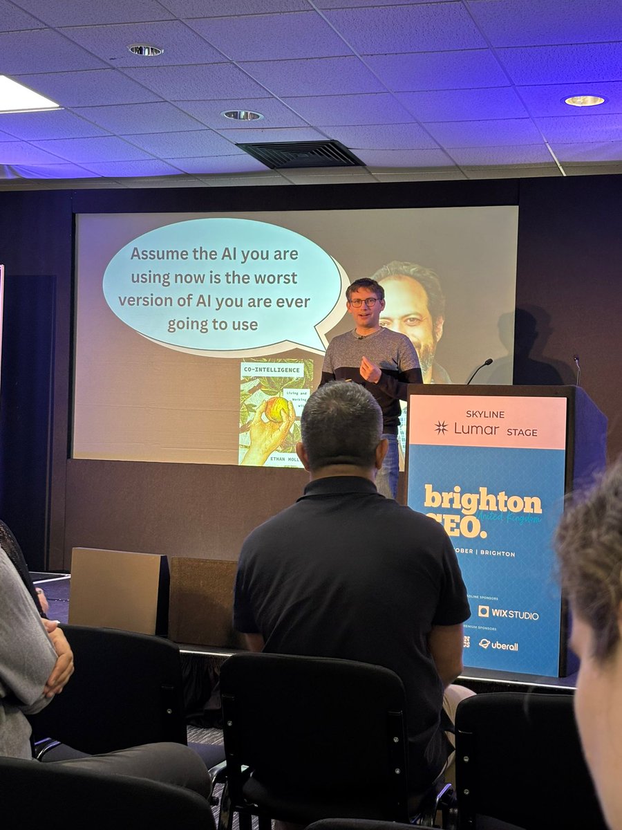 Great experience presenting on <a href="/brightonseo/">brightonSEO</a> You can find my slides on using AI to build apps on speakerdeck.com/michaelvdr/cre… #brightonseo