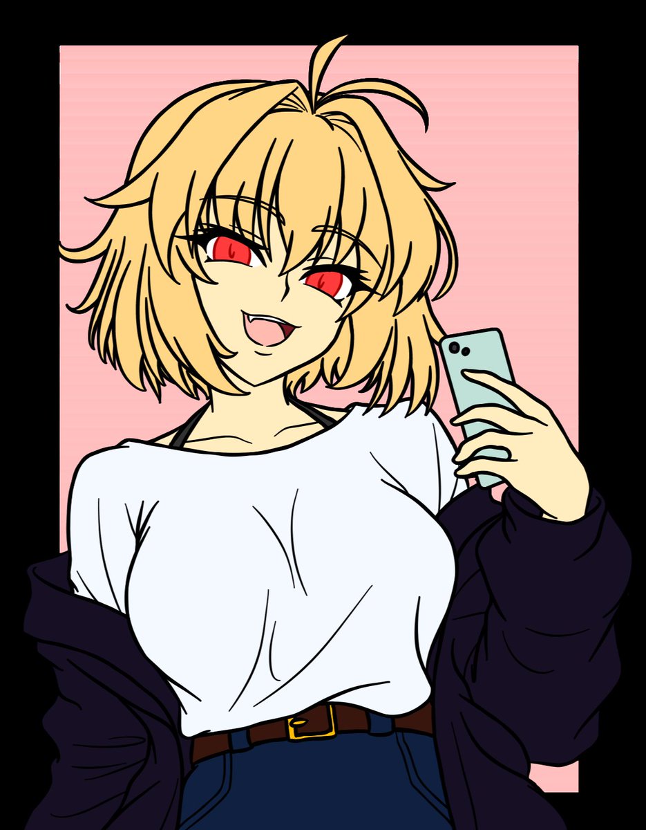 #Arctober Day 4. You show your funny vamp GF your level 120 Max Fou Bond Level 10 NP5 Archetype Earth. (She has no idea what that means, but she's happy your happy).
#Tsukihime #Fgo