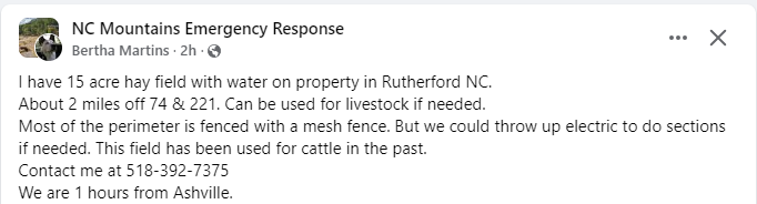 deplorable315's tweet photo. 🗣️🗣️#Livestock #HelpAvailable #Helene #WNC https://t.co/mDr6RQOATV