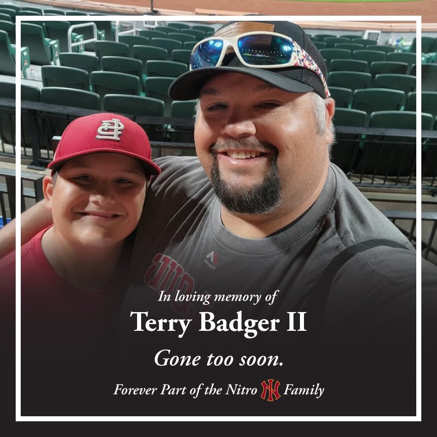 We are saddened by the passing of Terry Badger II, father of former Nitro player Terry Badger III (TB3) who took his own life at the age of 13 in March of 2023 due to bullying at school.

Please keep the Badger family in your thoughts and prayers.

#GoneTooSoon
#CancerSucks