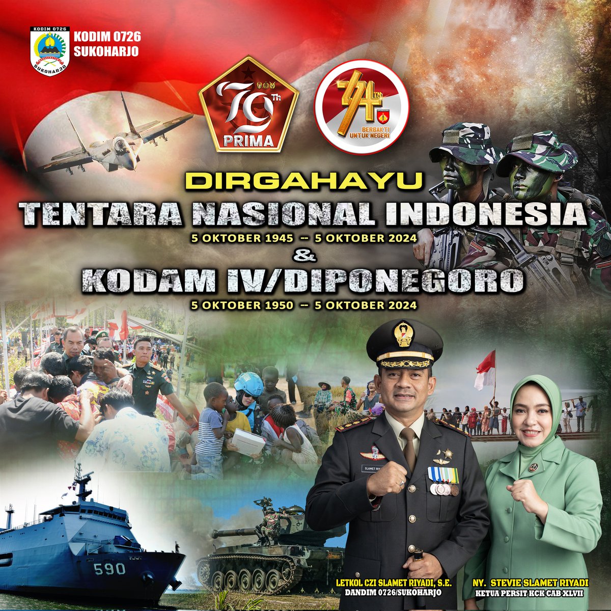 HUMASKODIMSKH's tweet image. Dirgahayu Tentara Nasional Indonesia dan Kodam IV/Diponegoro.
"TNI Modern Bersama Rakyat Siap Mengawal Suksesi Kepemimpinan Nasional Untuk Indonesia Maju"

@TNIADMengabdiDanMembangunBersamaRakyat
@puspentni
@tni_angkatan_darat
@kodim_sukoharjo #kasad #panglima_tni #puspentni