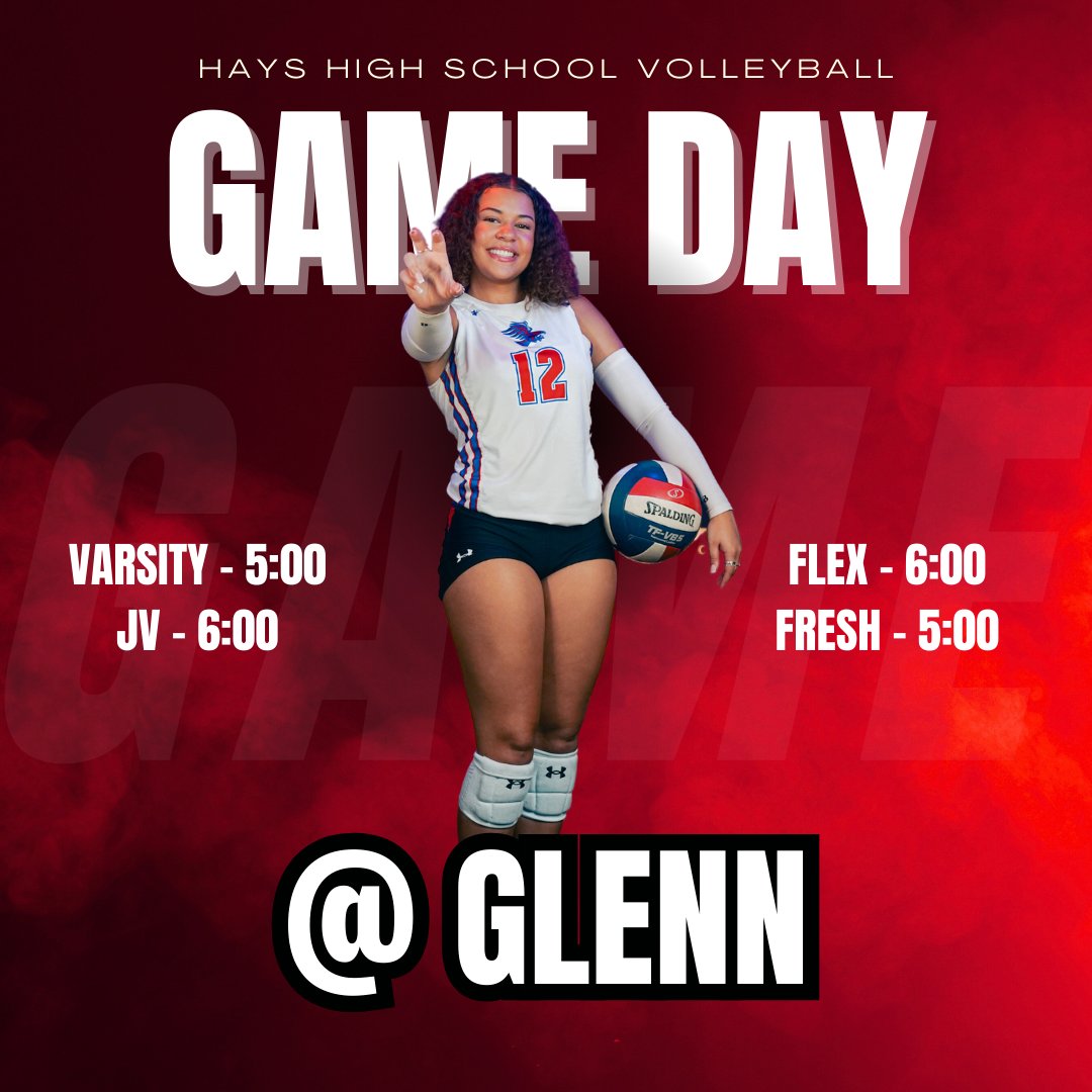 GAME DAY BEST DAY!  

🏐 vs Leander Glenn
🕔 5:00pm 
📍 Glenn High School