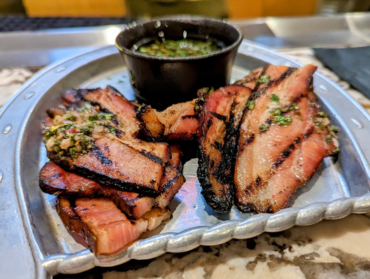 How about smoked thick slices of bacon as an appetizer?