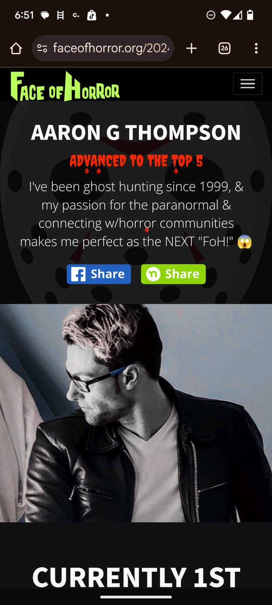 TisMeAaronGee's tweet image. HOLY SHIT!! We did it. We are currently RANK 1 in the TOP 5!? WTF! 💪🏻🤓👍🏻

🫂 Dropping some more Deets by end of day &amp;amp; pinning it.

#SHARE! Simply hit the daily vote, donate 2X bonus day NOW, &amp;amp; SHARE (everyday)!!

#aarongthompson #dailyvote #faceofhorror

faceofhorror.org/2024/aaron-g-t…