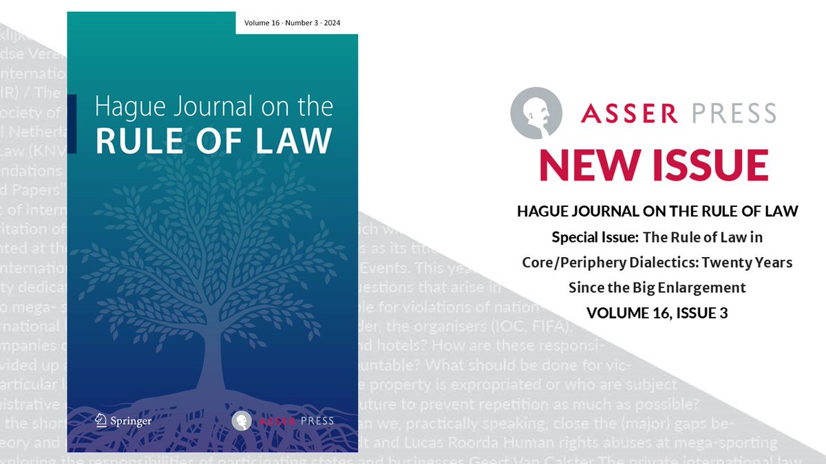 📚 New issue of the #HJRL out now! This issue features 13 articles (10 #openaccess) on rule of law shifts, EU governance challenges in Ukraine &amp; the Western Balkans, and corruption's impact on institutions.

🔗Read here: link.springer.com/journal/40803/…