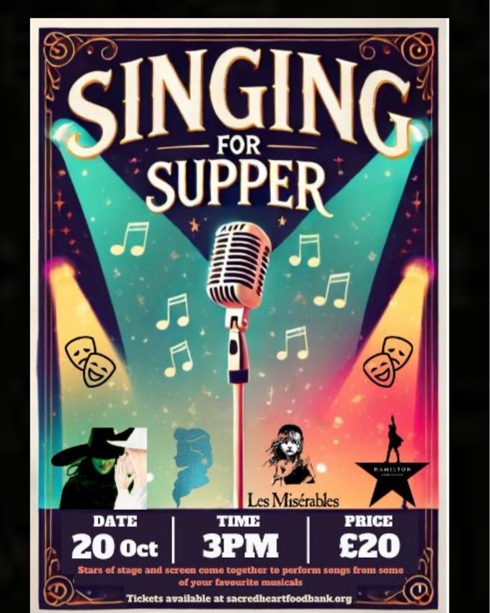 Hate to be that guy but I’ve organised a concert with some phenomenal West End singers who are lending their voices in aid of our local foodbank. 

Please book/signal boost/donate/bring a friend. 

It’s going to be amazing. 

Appreciate you all. 

sacredheartfoodbank.org
