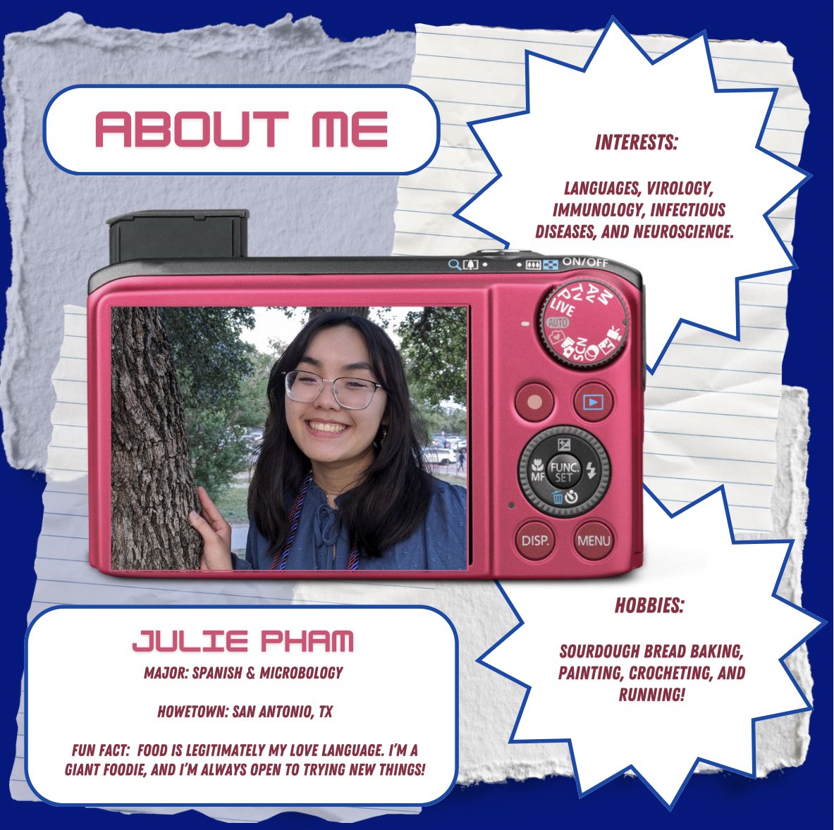 Meet our Freshman of the Week, Julie Pham! A passionate Spanish &amp; Microbiology major from San Antonio, TX, with a love for languages, and sciences 🧬
Julie is excited to bring her unique perspective to the Top Scholar Program 🙌