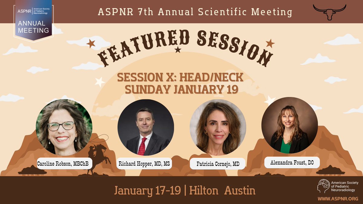 🚨 Don’t miss out on ASPNR 2025 Annual Meeting in Austin, TX! 🚨  
Join us for incredible scientific sessions, including Session X: Head/Neck on Sunday, January 19, 2025. You won’t want to miss this!   

📅 Take Advantage of Early Bird Rate before Nov 15
aspnr.org/meetings/aspnr…