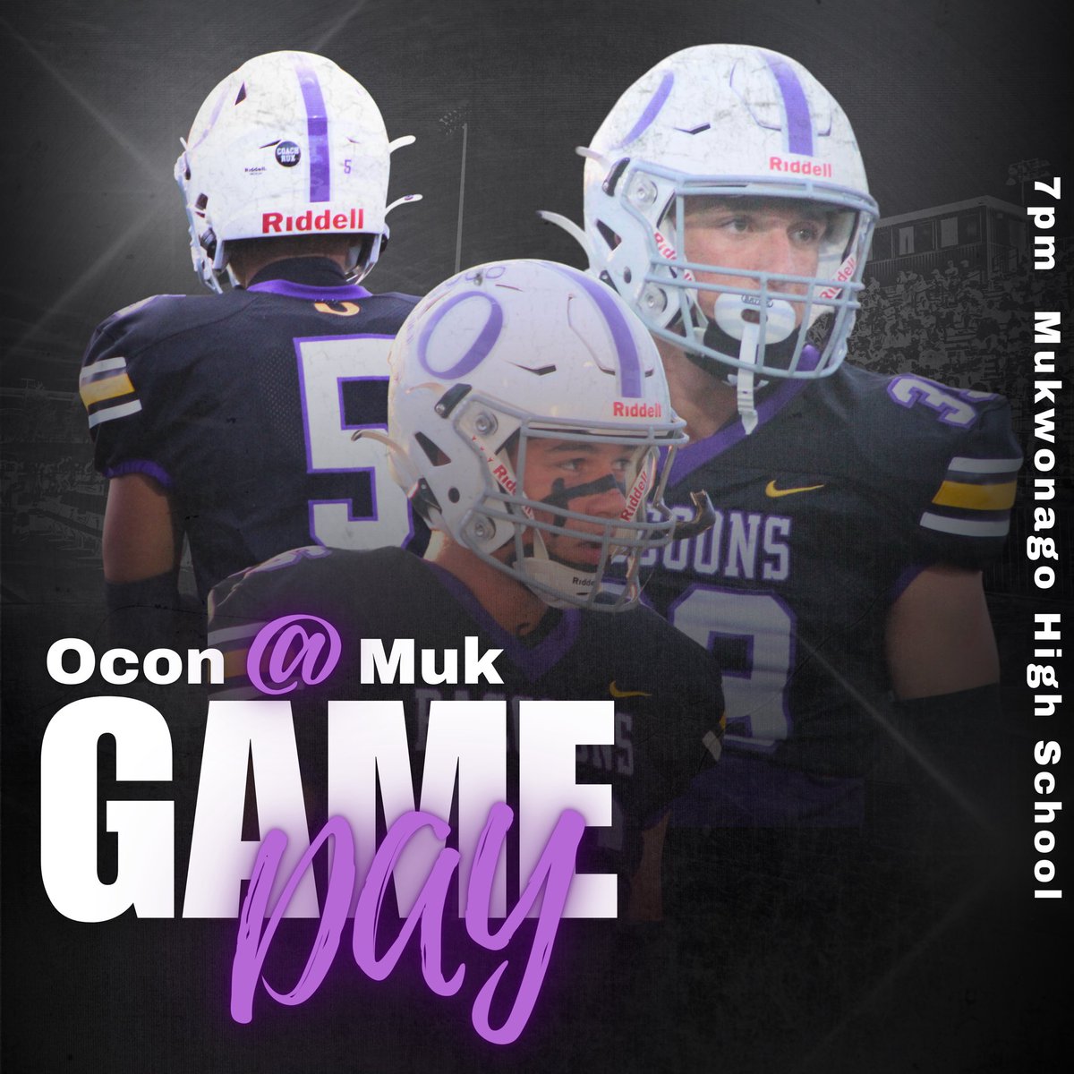 raccoonfootball's tweet photo. IT’S GAMEDAY!!  We have a huge game tonight in Mukwonago and need you all there!!! 🏈💜💛
LET’S GO RACCOONS!! https://t.co/ESobdinibh