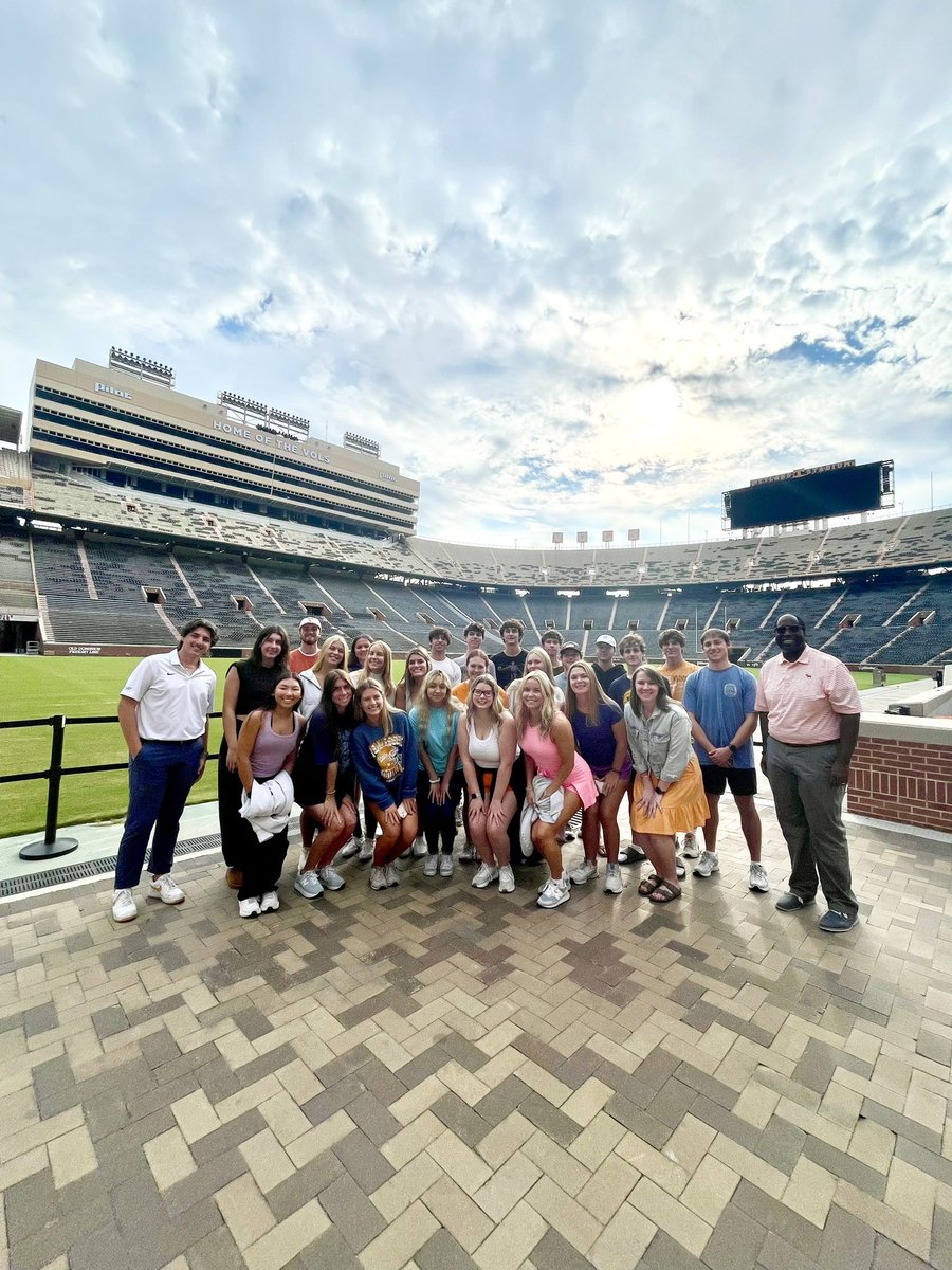 Vol is a Verb…even on a <a href="/Vol_Sports/">Tennessee Athletics</a> game day! Enjoyed a Big Orange Friday visit to Neyland with this <a href="/HaslamUT/">Haslam Business</a> FYE class to chat about how we respect the game, the opponent, and each other whenever we cheer on our Vols. <a href="/UTKStudentLife/">UTK Student Life</a> <a href="/UTKDOS/">Office of the Dean of Students</a>