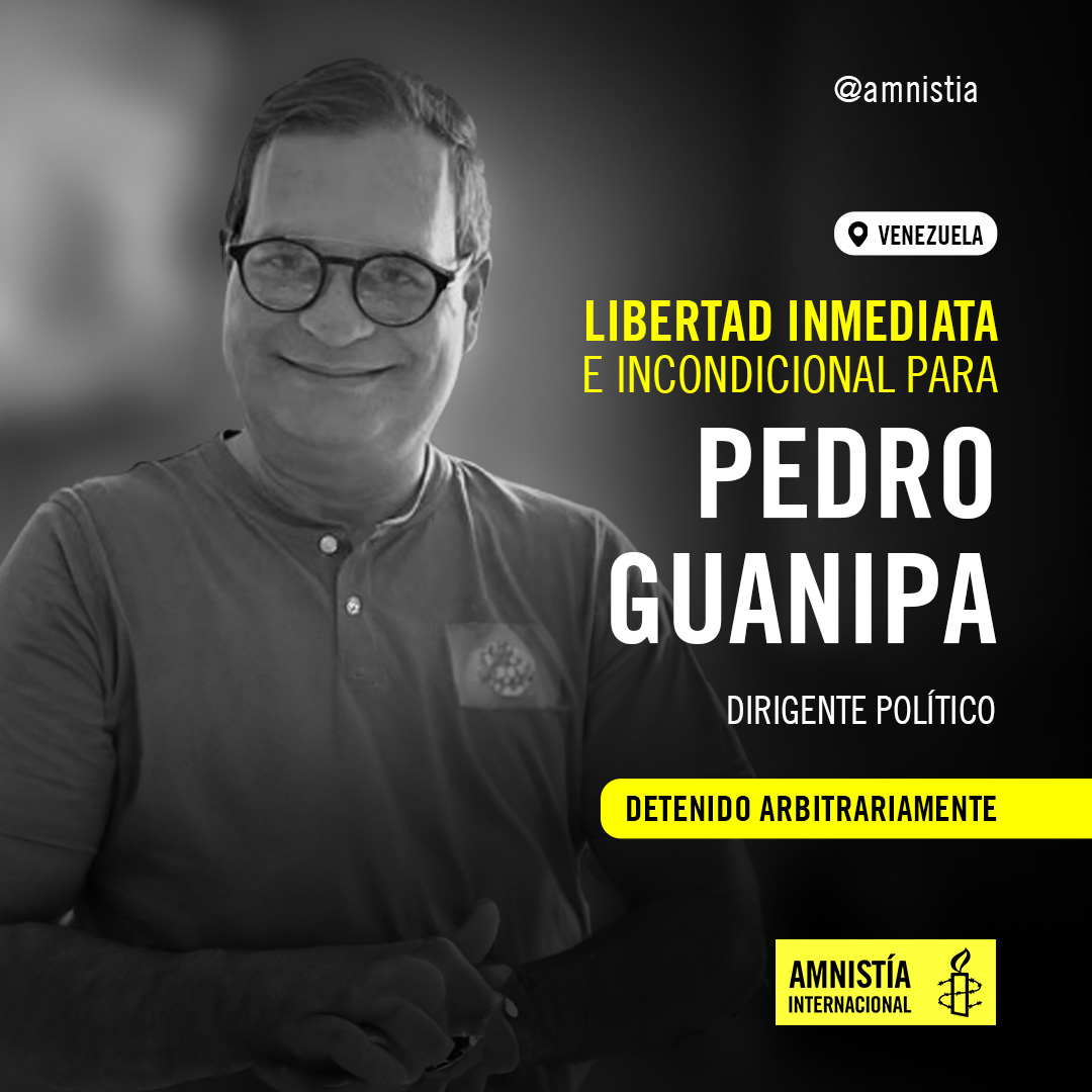 amnistiaperu's tweet image. 🚨 #Venezuela: el dirigente político Pedro Guanipa fue detenido el #26sept por el SEBIN cuando se disponía a salir del país. Desde entonces se encuentra desaparecido. 

📢 ¡Exigimos a las autoridades que comuniquen su paradero, garanticen su integridad y le liberen de inmediato!