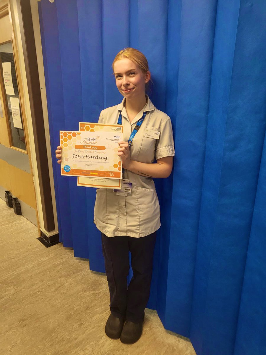 Glenfield AICU (@glenfield_aicu) on Twitter photo Huge Congratulations to our wonderful Healthcare Assistant Josie! 🎉
She has received the first BEE Award of the unit!🐝
We couldn’t BEE prouder! 👏
<a href="/UHLBEEawards/">UHL BEE Award</a>
<a href="/JasonHofN/">Jason</a>
<a href="/SharonWICU/">Sharon Williams</a> Huge Congratulations to our wonderful Healthcare Assistant Josie! 🎉
She has received the first BEE Award of the unit!🐝
We couldn’t BEE prouder! 👏
<a href="/UHLBEEawards/">UHL BEE Award</a>
<a href="/JasonHofN/">Jason</a>
<a href="/SharonWICU/">Sharon Williams</a>