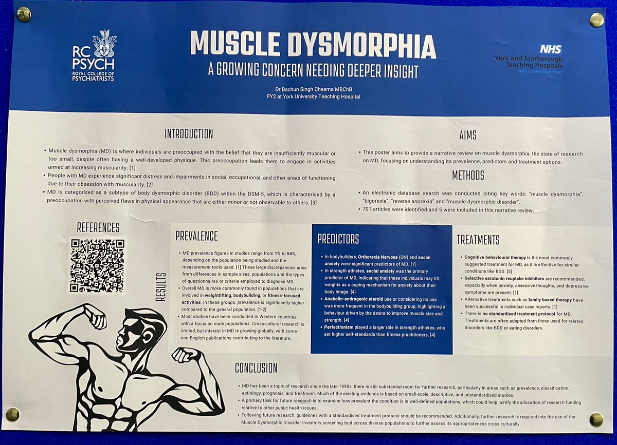 An excellent example of trainee work at  #SEPSIG #SEPSIG16

Dr Bachun Singh Cheema FY2
1st prize today! #BodyDysmorphia #MuscleDysmorphia