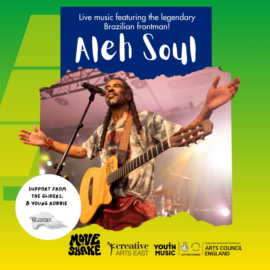 CreativArtsEast's tweet image. 🗣️Get ready for an unforgettable evening of live music programmed by the King's Lynn Young Promoters👏Headlined by the former frontman of the iconic Banda Black Rio, @alehsoul!
Monday 21 Oct, 6.30pm at St George's GH - 🎟️t.ly/u8Ga5
#moveshake #youthmusic #kingslynn