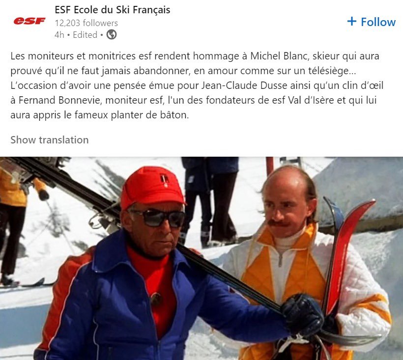 L’occasion de rappeler qu’en immortalisant un moniteur de ski dans la splendeur de sa fonction, Les Bronzés font du ski est un film néo-réaliste.