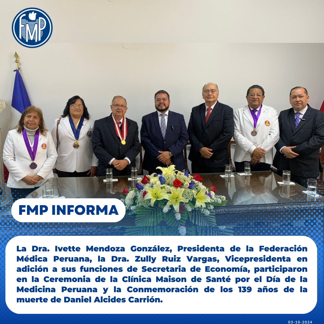 FMedicaPeruana's tweet image. 🗓️ #3SET                                                                                                                                                              🔵🩺La Presidenta de FMP, Dra. Ivette Mendoza, participó en la ceremonia de la Maison... 
instagram.com/p/DAtKtlxRhGu/…