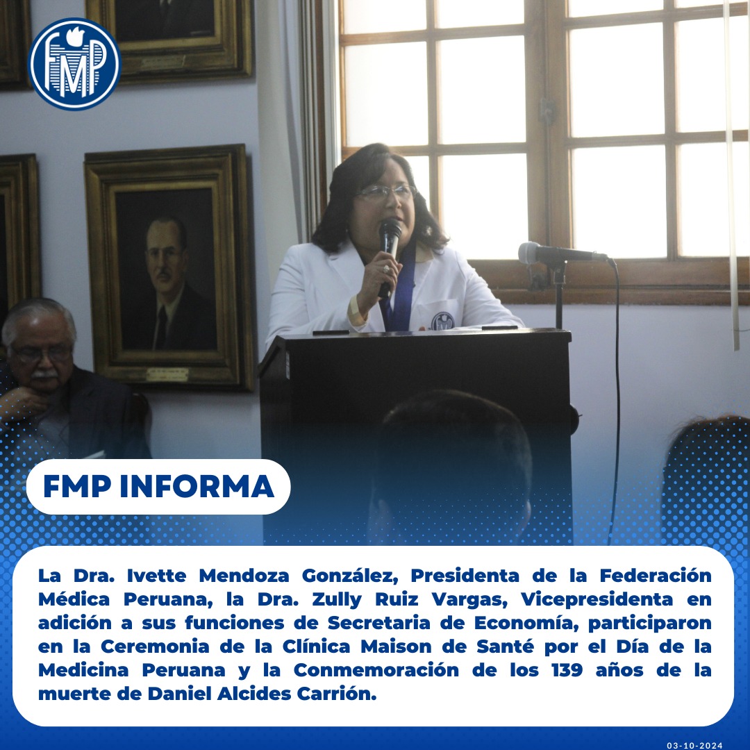 FMedicaPeruana's tweet image. 🗓️ #3SET                                                                                                                                                              🔵🩺La Presidenta de FMP, Dra. Ivette Mendoza, participó en la ceremonia de la Maison... 
instagram.com/p/DAtKtlxRhGu/…