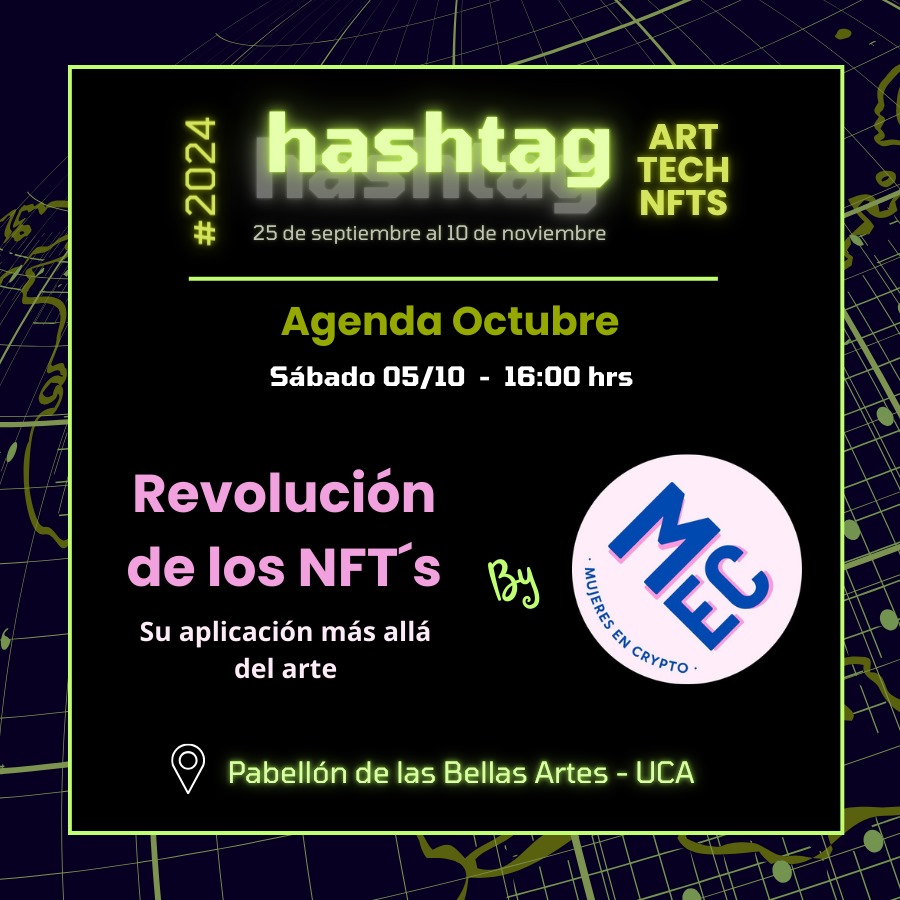 Hashtag (@hashtagspace_) on Twitter photo ✨ Nos vemos mañana!!!
Vení a Hashtag y compartí una interesante charla de la mano de <a href="/mujeresencrypto/">Mujeres en Crypto 🔮</a> además podés ver todas las obras de los artistas digitales que nos acompañan en esta edición ✨
¡Entrada libre y gratuita! ✨ Nos vemos mañana!!!
Vení a Hashtag y compartí una interesante charla de la mano de <a href="/mujeresencrypto/">Mujeres en Crypto 🔮</a> además podés ver todas las obras de los artistas digitales que nos acompañan en esta edición ✨
¡Entrada libre y gratuita!