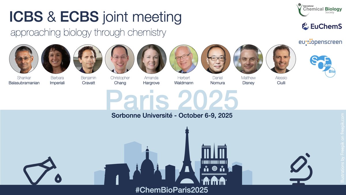 Boris Vauzeilles (@borisvauzeilles) on Twitter photo Save the date – on Oct 6-9 2025, <a href="/ChemBioSociety/">International Chemical Biology Society</a>, ChemBioLife <a href="/EuChemS/">EuChemS</a> Division, <a href="/EuOpenscreen/">EU-OPENSCREEN ERIC</a> and <a href="/SCF_ChemBio/">Division de Chémobiologie</a> join forces to organize a joint ICBS/ECBS symposium on Chemical Biology in Paris. Have a look at our fantastic preliminary lineup of keynote speakers… More to come… Save the date – on Oct 6-9 2025, <a href="/ChemBioSociety/">International Chemical Biology Society</a>, ChemBioLife <a href="/EuChemS/">EuChemS</a> Division, <a href="/EuOpenscreen/">EU-OPENSCREEN ERIC</a> and <a href="/SCF_ChemBio/">Division de Chémobiologie</a> join forces to organize a joint ICBS/ECBS symposium on Chemical Biology in Paris. Have a look at our fantastic preliminary lineup of keynote speakers… More to come…