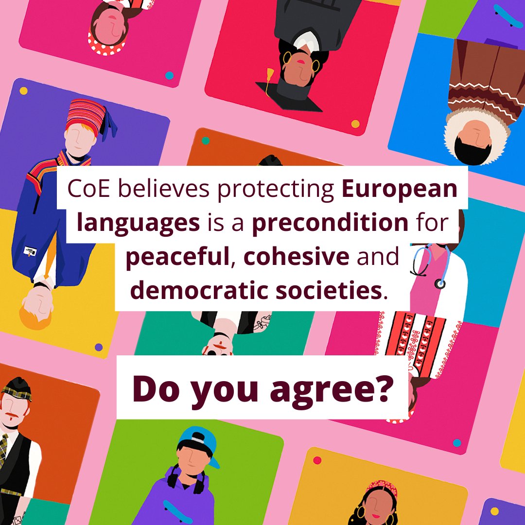 coe's tweet photo. Language is at the ❤️ of cultural identity. The European Charter for Regional or Minority Languages ensures Europe’s minority languages are preserved, promoting peace & diversity.
Learn more 👇
@CoE_Antidiscri
#CouncilOfEurope #LanguageMonth #MinorityLanguages