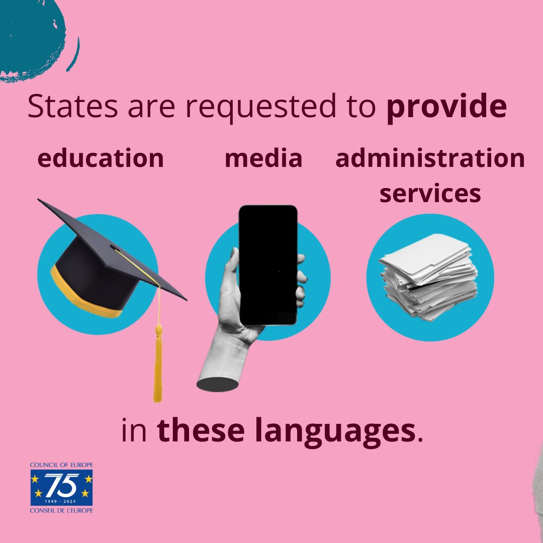 coe's tweet photo. Language is at the ❤️ of cultural identity. The European Charter for Regional or Minority Languages ensures Europe’s minority languages are preserved, promoting peace & diversity.
Learn more 👇
@CoE_Antidiscri
#CouncilOfEurope #LanguageMonth #MinorityLanguages