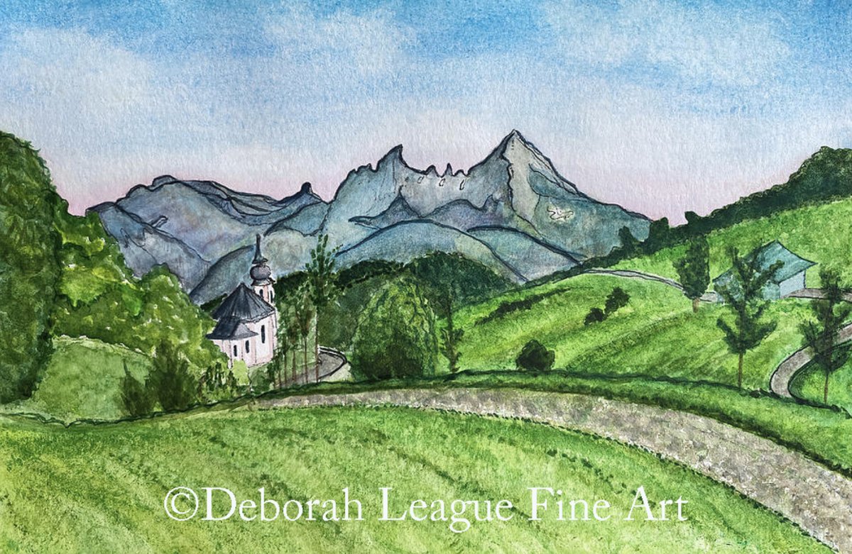 DeborahLeagueFA's tweet photo. Berchtesgaden Germany #watercolor #ayearforart #buyintoart #landscapes #waterlandscape #travelart #Germany #historicchurchart #mountains #Bavarianalps #pilgrimagechurch #churchpainting #tranquillandscape #Europeancountryside #natureinspiredart #MariaGernChurch
ART - https://t.co/mzrTVc9xR7