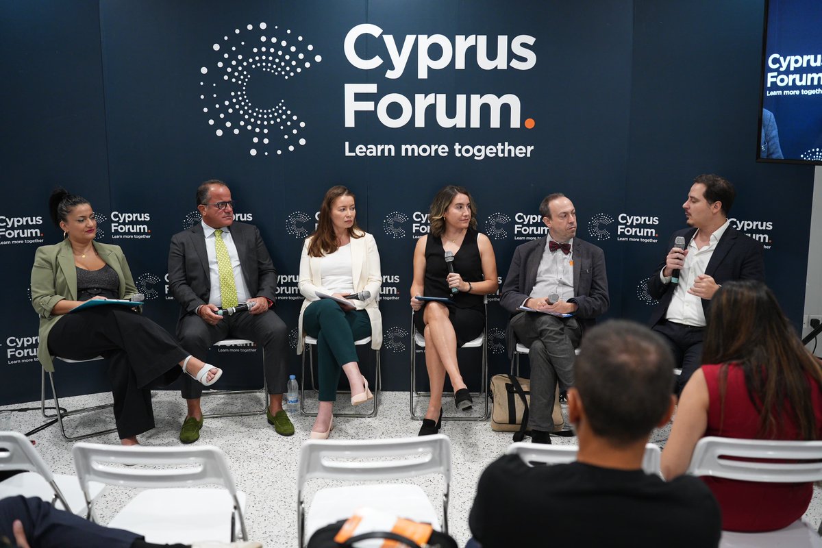 CypForum's tweet photo. On the stage of#CyprusForum by InnoEUsphere and SUMO Technologies “Influencing European Training Policies for the Twin Transition” with @MexisJai, @danielsp, Folco Ciulli, Monika Banka, @KatusicVlatka, Christina Achilleos. https://t.co/sdiMslhlL0