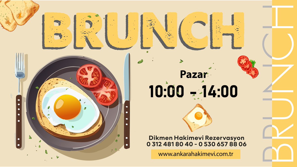 Her Pazar sizleri açık büfe zengin kahvaltıya bekliyoruz. #brunch #kahvaltı #açıkbüfe 
Rezervasyon için : 0 (530) 657 88 06 - 0 (312) 481 80 40