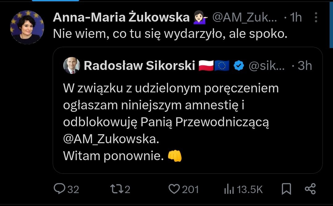 Pierwszy raz zobaczyła słowo amnestia, może jeszcze się go nauczy...