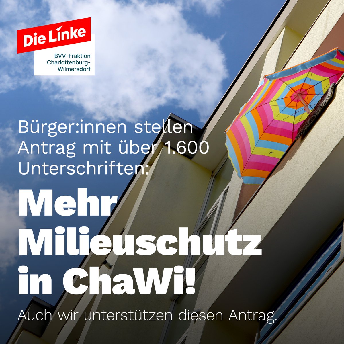 Mieter:innen in ChaWi kämpfen gegen Verdrängung durch steigende Mieten &amp; fordern dauerhaften #Milieuschutz für die Schloßstraße &amp; Amtsgerichtsplatz. 🏠 Mit 1600 Unterschriften wurde der Antrag in die BVV eingebracht, Debatte im Ausschuss folgt.
Wir &amp;  <a href="/spdfraktioncw/">🇺🇦 SPD-Fraktion Charlottenburg-Wilmersdorf</a> unterstützen.