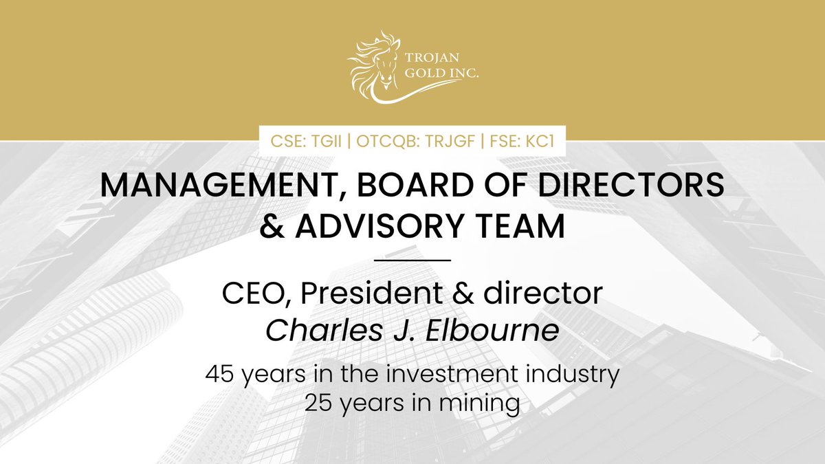 TrojanGoldInc's tweet photo. 🤝 Mr. Elbourne has expertise in identifying exploration properties, negotiating acquisitions &amp; assembling management teams, including geological/ mining experts

Read more about us 👉 https://t.co/Jqwo49HHhA
🇨🇦 $TGII
🇺🇸 $TRJGF
🇩🇪 FSE: KC1
#CSEstock #OTCmarket #stockmarket https://t.co/bDNCwKQkS4
