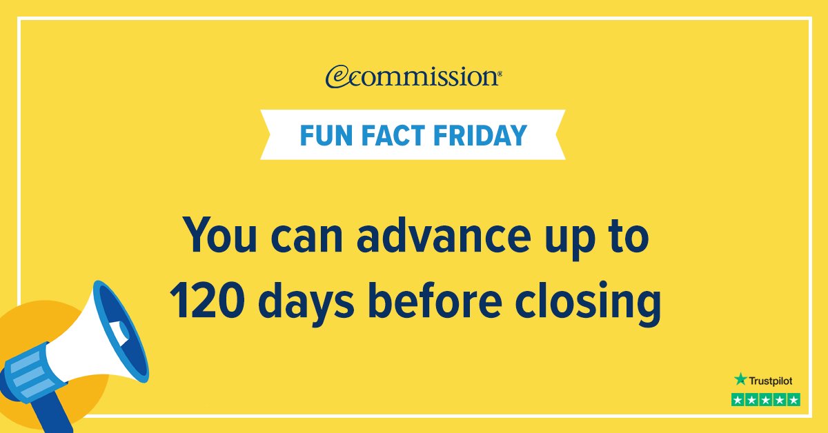 eCommission's tweet image. Did you know? We'll advance up to 120 days before a closing.

Learn more here: ow.ly/iZf650RqTMG