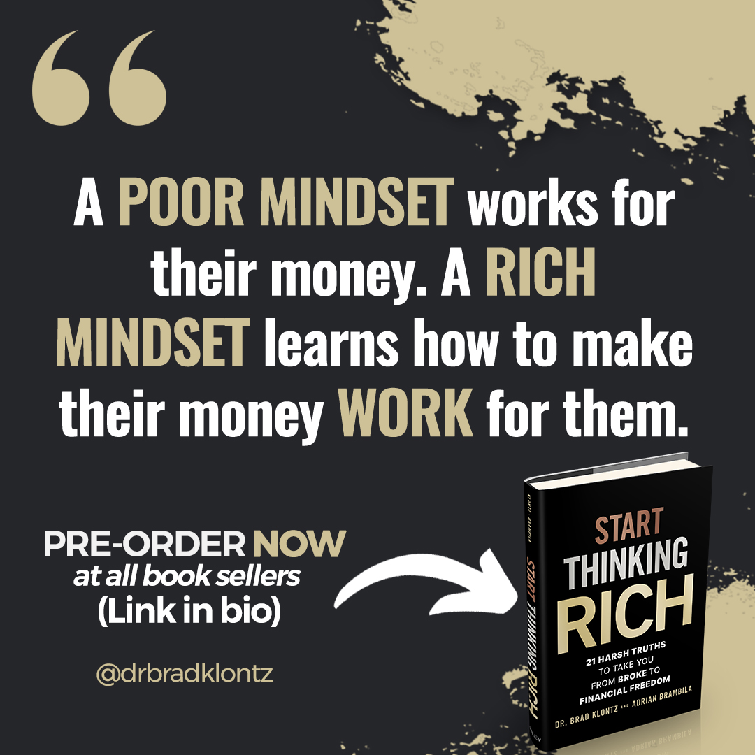 DrBradKlontz's tweet photo. Do you know the difference between a "poor mindset" and a "rich mindset?"
When it comes to financial wellness, do you think it matters?
#startthinkingrich #moneymindset #financialwellness https://t.co/VwUGaGIpRM