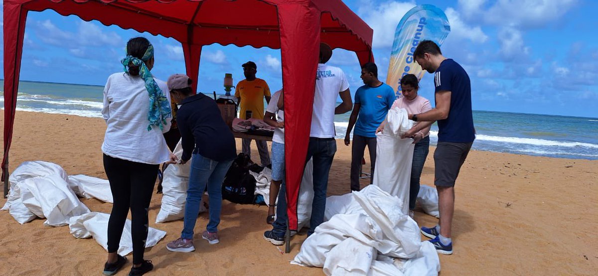 Joined the amazing team at <a href="/PearlProtectors/">The Pearl Protectors</a> for a beach clean-up today! Came across a discarded newspaper with my own picture on it— a good reminder to be humble - in the news one day and in the bin the next. We all need to do our part to keep the planet clean. #KeepSriLankaClean