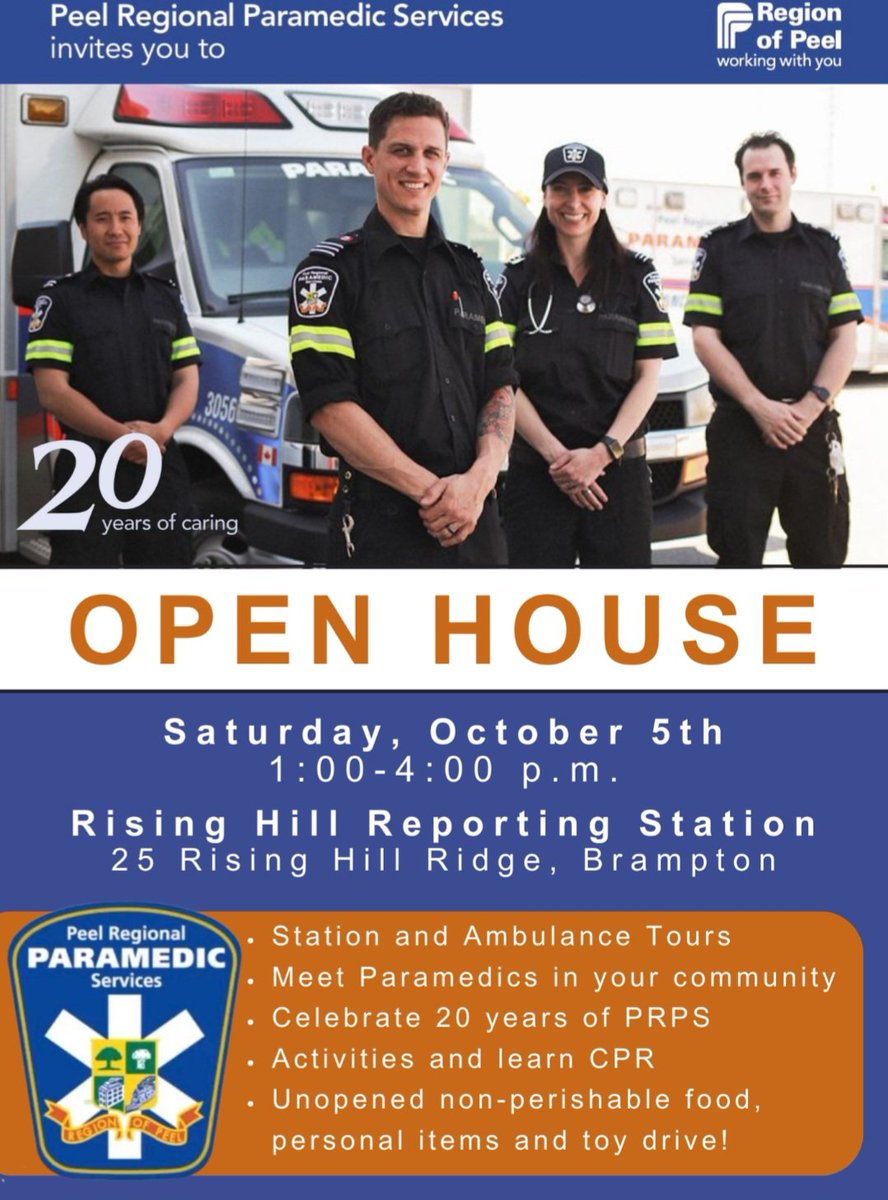 Paul Snobelen (@psnobelen) on Twitter photo Tomorrow, if you are interested in seeing a behind the scenes look at <a href="/Peel_Paramedics/">Peel Regional Paramedic Services</a> we are having an Open House. Come see, come learn, come explore! Tomorrow, if you are interested in seeing a behind the scenes look at <a href="/Peel_Paramedics/">Peel Regional Paramedic Services</a> we are having an Open House. Come see, come learn, come explore!