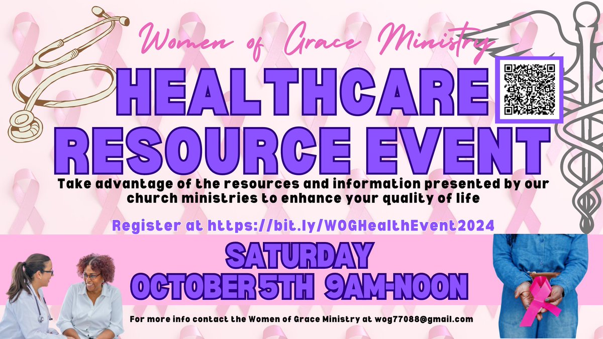 Women of Grace Ministry Health Resource Event Tomorrow October 5th from 9 am - noon. Register at bit.ly/WOGHealthEvent… #womenshealth #healthevent #free mailchi.mp/496508c04501/h…