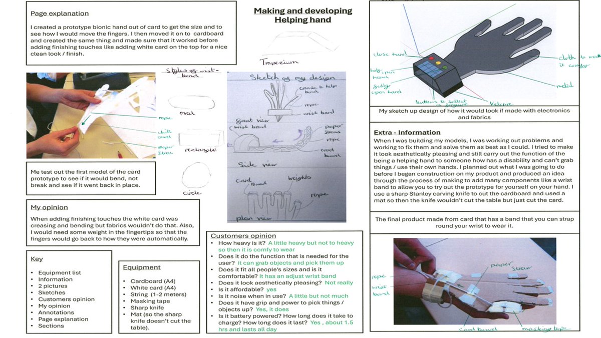 AKSDesignTech's tweet image. Great end to a busy week @AKSSchool Yr10 have managed to improve their mock #Coursework page submissions &amp;amp; included some C.A.D improvements for good measure, all whilst considering a design to benefit people with #dexterity challenges #DesignTechRock 👍