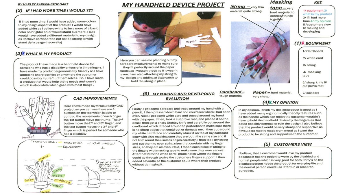 AKSDesignTech's tweet image. Great end to a busy week @AKSSchool Yr10 have managed to improve their mock #Coursework page submissions &amp;amp; included some C.A.D improvements for good measure, all whilst considering a design to benefit people with #dexterity challenges #DesignTechRock 👍