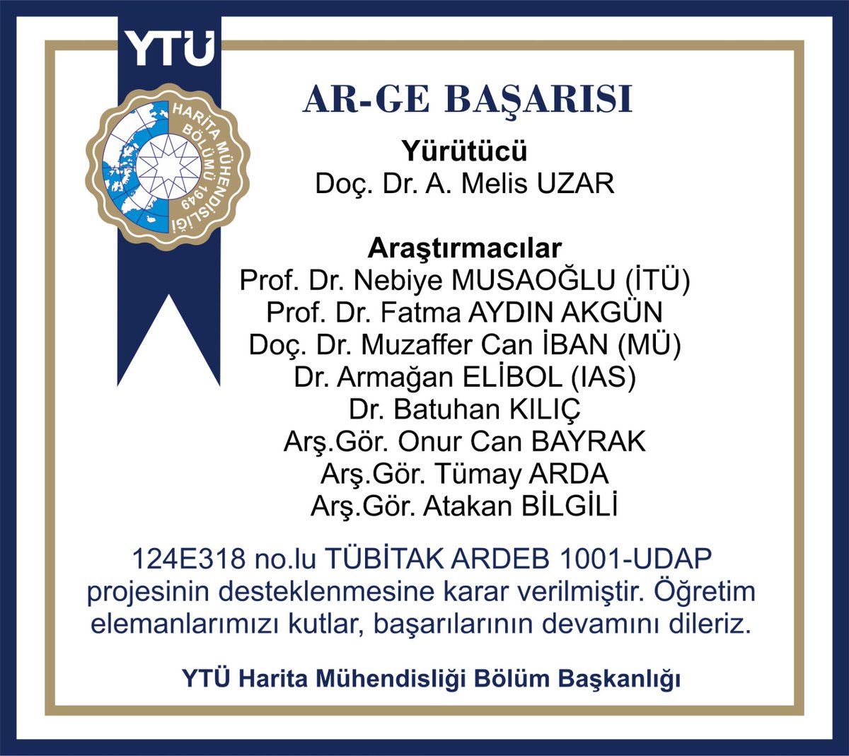 YTÜ Harita Mühendisliği Bölümü (@ytu_hrm) on Twitter photo 