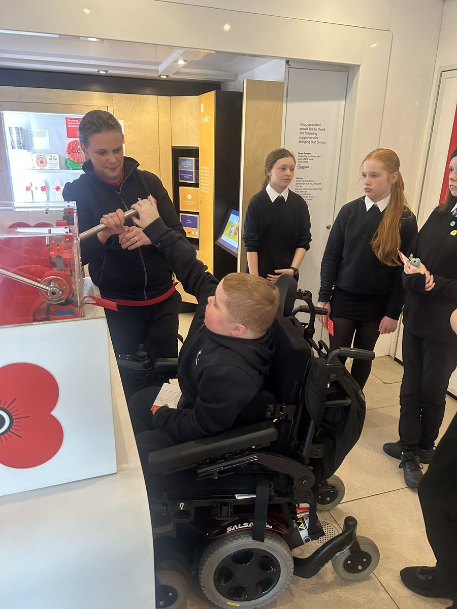 pmhshumanities's tweet photo. Thanks to Mrs McKenzie our pupils across the school had a brilliant time in the BUDBUS with @poppyscotland They received a brilliant input about the Poppy story. Our pupils even got to make their own poppy. @theparkmains https://t.co/HT8RbrJmyT