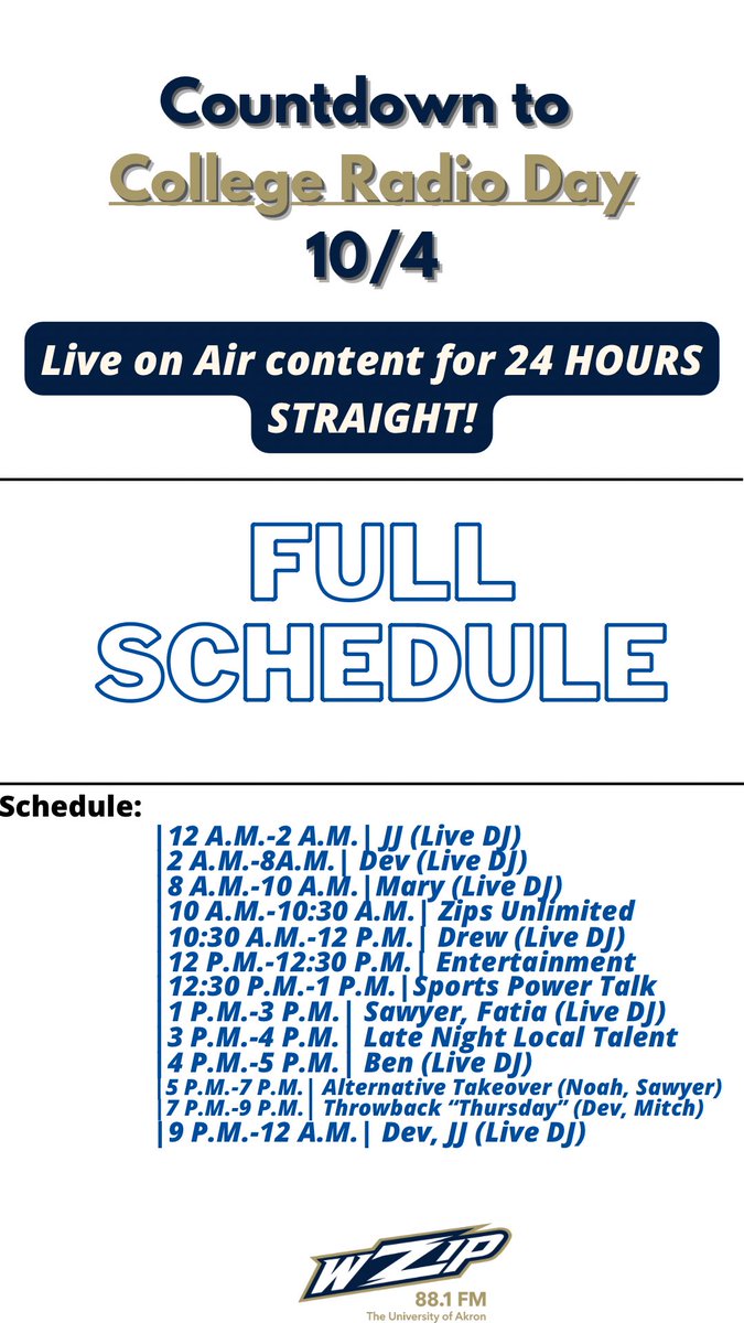 Happy College Radio Day!!
Tune in for 24 HOURS STRAIGHT of live content! Only on 88.1!!
