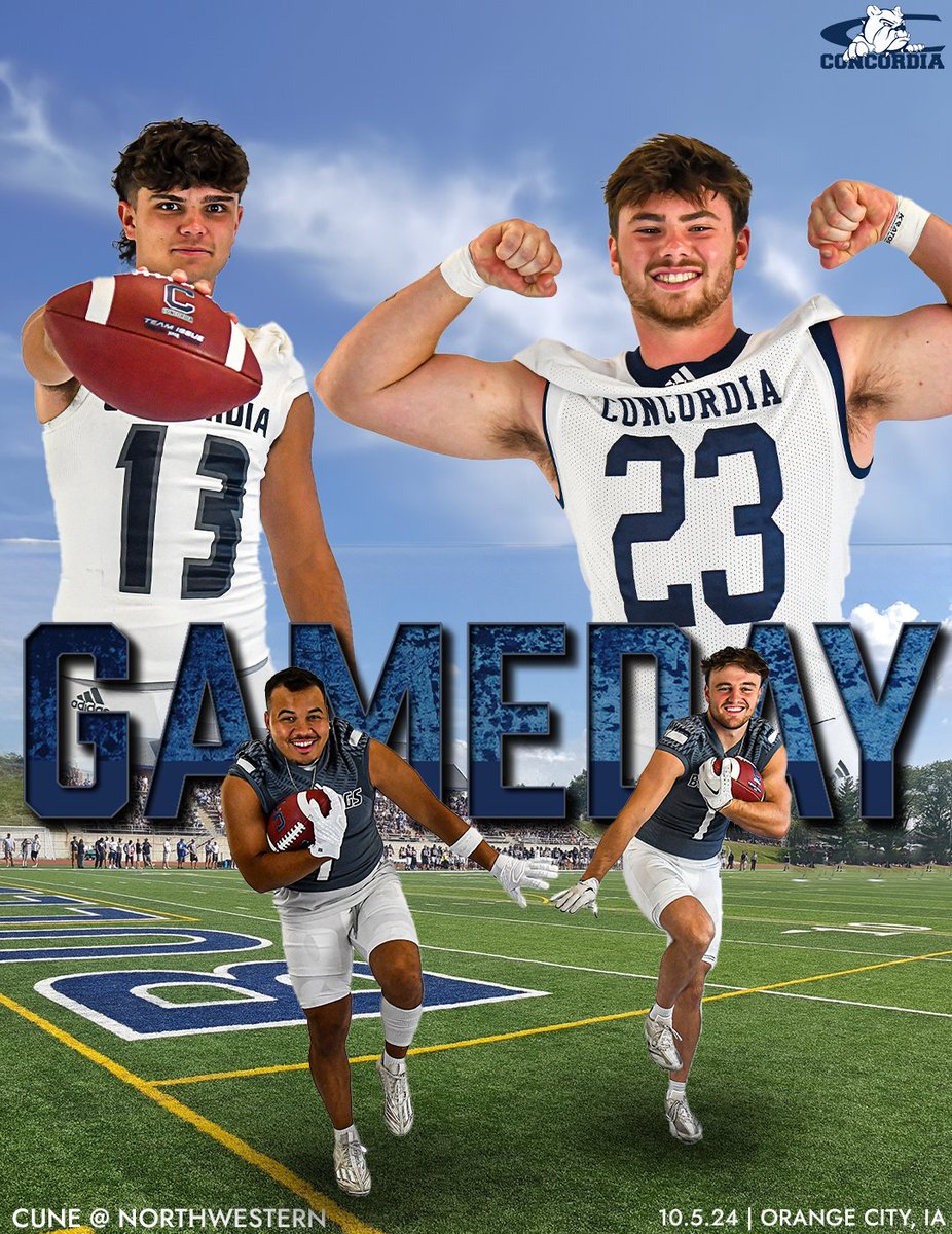🏈 GAMEDAY! 🏈

<a href="/CUNEFootball/">CUNE Football</a> @ (2) Northwestern 

🕐 1:30 PM 
📍 De Valois Stadium (Orange City, IA)
📻 ruralradio.com/maxcountry/
📺 gpacnetwork.com
📊 nwcraiders.com/sidearmstats/f…