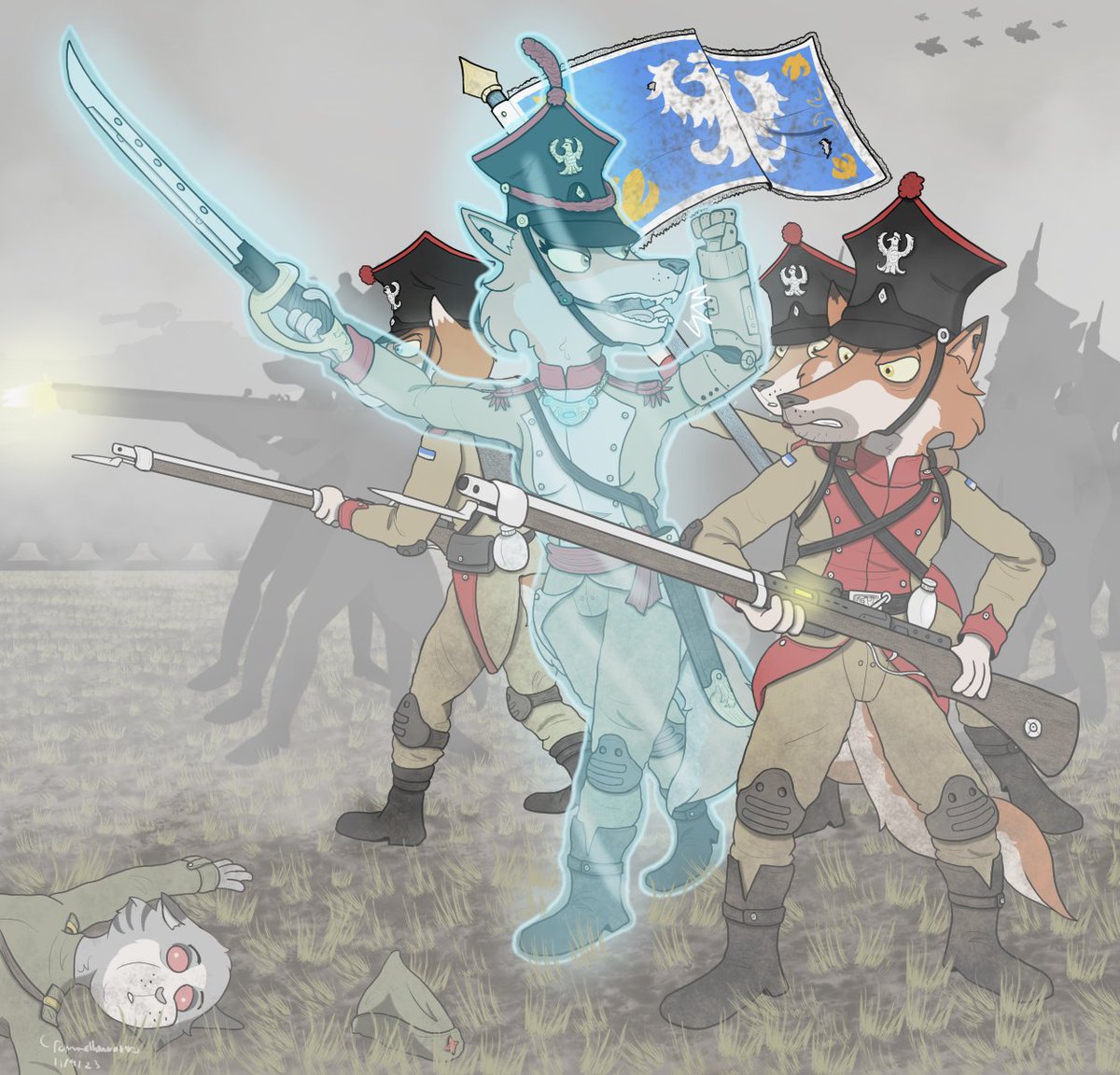 On the open fields of a war torn agri-world, the 44th line company in service to the Duchy of Polderia valiantly defend their homeworld against the invading Ruthennans who are intent on retaking the worlds of Polderia.
