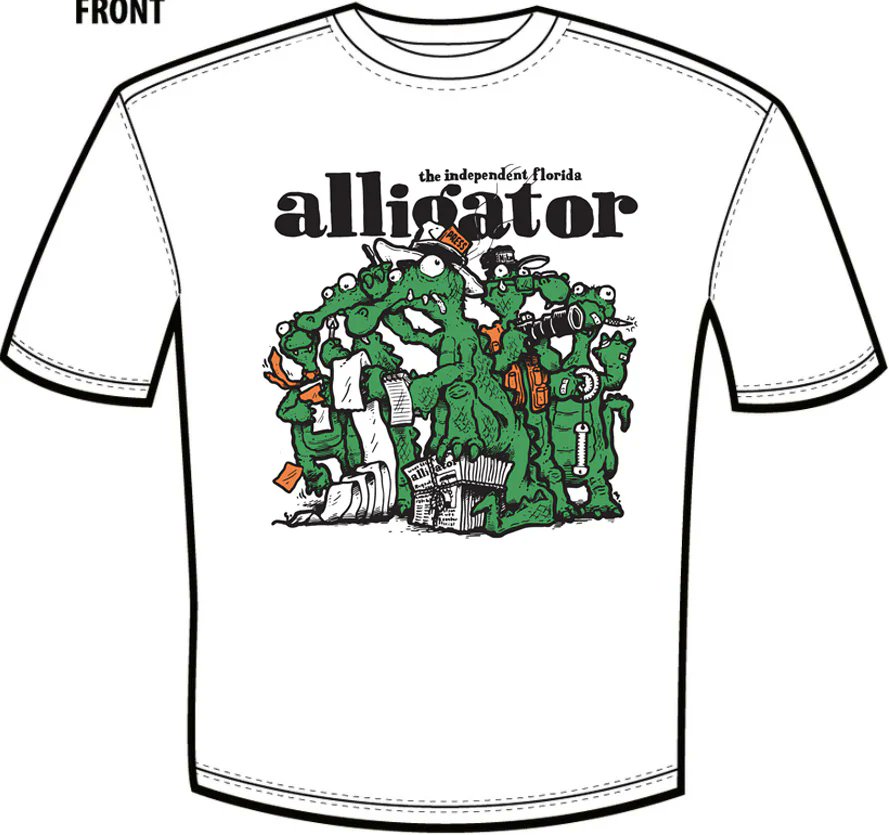 jiselle_lee's tweet photo. My biggest regret in school is that I never got this shirt that was in limited stock. But now its back and in every size! It's GREAT to be a fan of @TheAlligator! #supportstudentjournalism https://t.co/2lcY5IdSUk https://t.co/kRjGgIHw3s