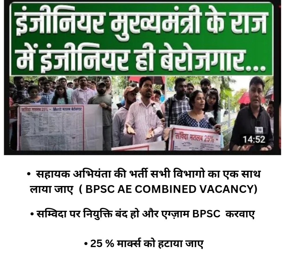 GESWA_BIHAR's tweet photo. #BPSC_AE_COMBINED_VACANCY 
बिहार में फ्रेशर्स इंजीनियर को बेरोजगार करके बिहार का विकाश नही विनाश हो रहा क्योंकि जब फ्रेशर बीटेक छात्र को नौकरी नही मिलेगा तो आप का 38 इंजिनियरिंग कॉलेज बंद करना पड़ेगा ।
कोई भी छात्र #BTech नही करेगा । संविदा हटाओ !
@Jduonline @BJP4Bihar @gadbihar https://t.co/myKdvKmuhA